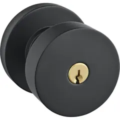 Baldwin 5230190ENTR 5230 Contemporary Knob with Round Rose Emergency Egress Keyed Entry Satin Black Finish