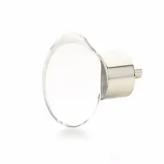 SCHAUB 60-PN Schaub  City Lights Oval Glass Knob Polished Nickel Finish