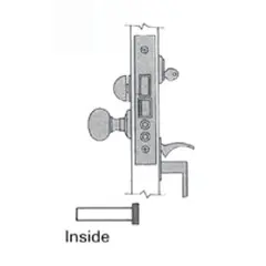 Baldwin 6320056L Left Hand Residential Entry Handleset by Knob 2-1/2" Backset Mortise Lock Body Lifetime Satin Nickel Finish