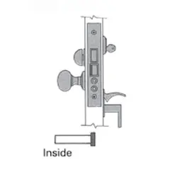 Baldwin 6321055R Right Hand Emergency Egress Entry Handleset By Knob 2-1/2" Backset Mortise Lock Body Lifetime Bright Nickel Finish