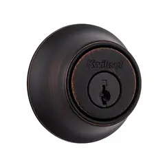 Kwikset 660-11P.DS Single Cylinder Deadbolt with RCAL Latch and Dual RCS and 5303 Full Lip Strike K3 Venetian Bronze Finish