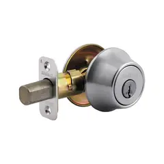 Kwikset 660-26D.DS Single Cylinder Deadbolt with RCAL Latch and Dual RCS and 5303 Full Lip Strike K3 Satin Chrome Finish