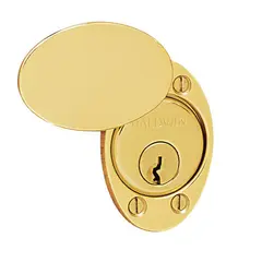 Baldwin 6755031 Cylinder Lock Cover Plate Unlacquered Brass Finish