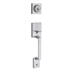 Kwikset 687AMDLIP-26DS.DS Amador Single Cylinder Exterior Handleset SmartKey with RCAL Latch and Dual RCS and 5303 Full Lip Strike Satin Chrome Finish