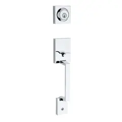 Kwikset 687AMDLIP-26S.DS Amador Single Cylinder Exterior Handleset SmartKey with RCAL Latch and Dual RCS and 5303 Full Lip Strike Bright Chrome Finish