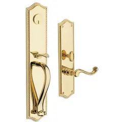 Baldwin 6963003RENT Bristol Right Hand Single Cylinder Entry Mortise Lock Trim Lifetime Brass Finish