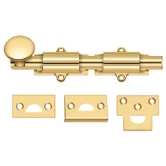 Deltana 6SB003 6" Surface Bolt; Heavy Duty; Lifetime Brass Finish