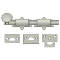 Deltana 6SB15 6" Surface Bolt; Heavy Duty; Satin Nickel Finish