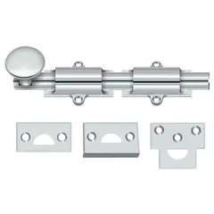 Deltana 6SB26 6" Surface Bolt; Heavy Duty; Bright Chrome Finish