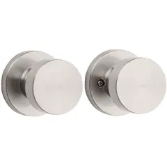 Kwikset 720PSKRDT-15 Pismo Knob with Round Rose Passage Lock with 6AL Latch and RCS Strike Satin Nickel Finish