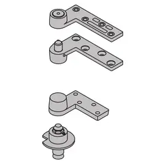 Ives Commercial 7222SET26DLH Left Hand 3/4" Offset Base Plate Pivot Set 200 Pound Satin Chrome Finish