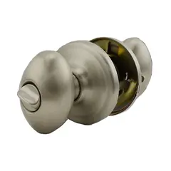 Kwikset 730L-15 Laurel Knob Privacy Door Lock with 6AL Latch and RCS Strike Satin Nickel Finish