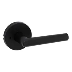 Kwikset 730MILRDT-514 Milan Lever with Round Rose Privacy Door Lock with 6AL Latch and RCS Strike Matte Black Finish