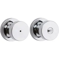 Kwikset 730PSKRDT-26 Pismo Knob with Round Rose Privacy Lock with 6AL Latch and RCS Strike Bright Chrome Finish