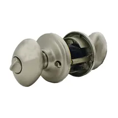 Kwikset 740L-15S Laurel Knob Entry Door Lock SmartKey with 6AL Latch and RCS Strike Satin Nickel Finish