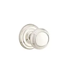 Emtek 8100NWUS14 Norwich Knob 2-3/8" Backset Passage with Regular Rose for 1-1/4" to 2" Door Polished Nickel Lifetime Finish