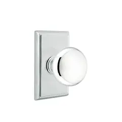 Emtek 8121PUS26 Providence Knob 2-3/8" Backset Passage with Rectangular Rose for 1-1/4" to 2" Door Polished Chrome Finish