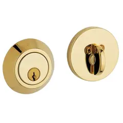 Baldwin 8241031 Contemporary 2-1/8" Single Cylinder Deadbolt Unlacquered Brass Finish