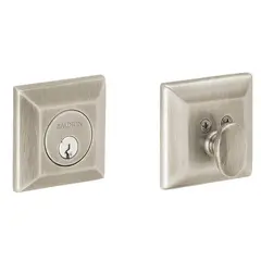 Baldwin 8254056 Cody Squared Single Cylinder Deadbolt Lifetime Satin Nickel Finish