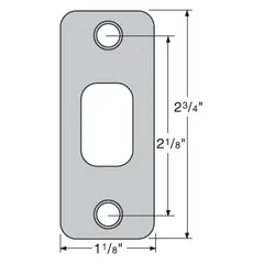 Kwikset 85279-002 1-1/8" x 2-3/4" Round Corner Deadbolt Strike for US26 Bright Chrome and US26D Satin Chrome Finish