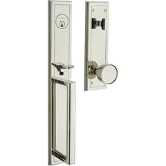 Baldwin 85311055ENTR Hollywood Hills Full Escutcheon Tubular Single Cylinder Handleset Lifetime Bright Nickel Finish