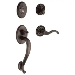 Baldwin 85315402ENTR Logan Sectional Tubular Single Cylinder Handleset Distressed Oil Rubbed Bronze Finish