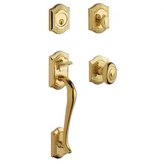 Baldwin 85327003ENTR Bethpage Sectional Tubular Single Cylinder Handleset Lifetime Brass Finish