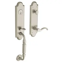 Baldwin 85350056LFD Manchester Emergency Egress Left Hand Full Dummy Tubular Handleset Lifetime Satin Nickel Finish