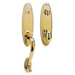 Baldwin 85360031ENTR Blakely Emergency Egress Single Cylinder Tubular Handleset Unlacquered Brass Finish