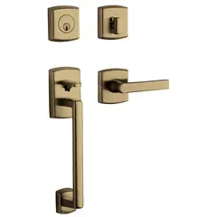 Baldwin 85386050RENT Soho Sectional Right Hand Single Cylinder Tubular Handleset Antique Brass Finish