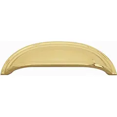 Emtek 86123US3 Cup Cabinet Pull with 3" Center To Center Polished Brass Lifetime Finish