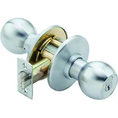 Best 8K37D4AS3626 8K Series 2-3/4" Backset 7 Pin Storeroom 4 Knob and A Rose ANSI Strike Less Core Satin Chrome Finish