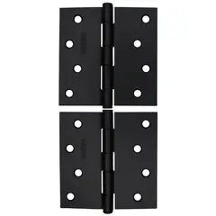 Emtek 91014US19 Pair of 4" x 4" Square Steel Residential Duty Hinges Flat Black Finish