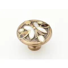 SCHAUB 960K-PB-AB Schaub  1-1/2" Heirloom Treasures Cabinet Knob Polished Brass Antique Brass Finish