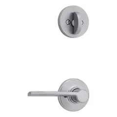 Kwikset 966LRLRDTRH-26D.UNIV Right Hand Ladera Lever with Round Rose Interior Single Cylinder Handleset Trim for Both 800 and 687 Series Handlesets Satin Chrome Finish