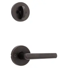 Kwikset 966MILRDT-11P.UNIV Milan Lever with Round Rose Interior Single Cylinder Handleset Trim for Both 800 and 687 Series Handlesets Venetian Bronze Finish