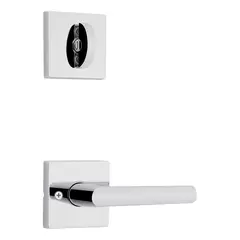 Kwikset 966MILSQT-26.UNIV Milan Lever with Square Rose Interior Single Cylinder Handleset Trim for Both 800 and 687 Series Handlesets Bright Chrome Finish