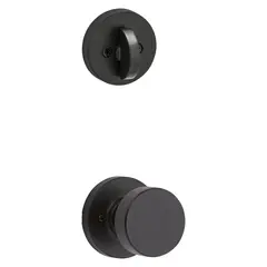 Kwikset 966PSKRDT-514.UNIV Pismo Knob with Round Rose Interior Single Cylinder Handleset Trim for Both 800 and 687 Series Handlesets Matte Black Finish