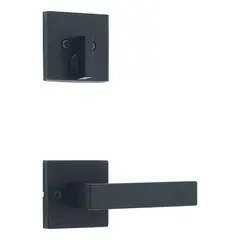 Kwikset 971SALSQT-514 Single Cylinder Interior Singapore Lever Trim with Square Rose Matte Black Finish