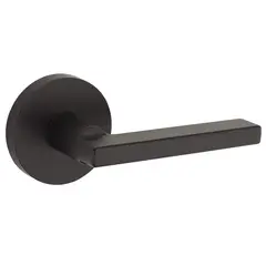 Kwikset 973HFLRDT-514 Dummy Interior Halifax Lever Trim with Round Rose Matte Black Finish