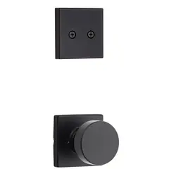 Kwikset 973PSKSQT-514 Dummy Interior Pismo Knob Trim with Square Rose Matte Black Finish