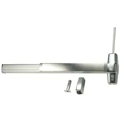 Von Duprin 9927EOF26D3LBRAFL 3' Fire Rated Surface Vertical Rod Grooved Case Exit Device Less Bottom Rod with Auxiliary Fire Latch; 626 Satin Chrome Finish