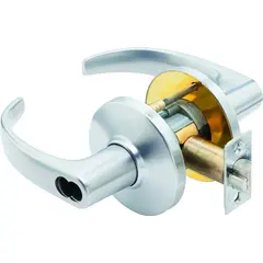 Best 9K37AB14DS3626 9K Series 2-3/4" Backset 7 Pin Entry 14 Lever and D Rose with ANSI Strike Less Core Satin Chrome Finish