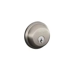 Schlage Residential B60619T Tapered Single Cylinder Deadbolt C Keyway with 12355 Latch and 10092 Strike Satin Nickel Finish