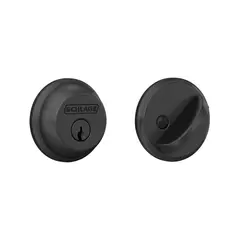 Schlage Residential B60622 Single Cylinder Deadbolt C Keyway with 12287 Latch and 10116 Strike Matte Black Finish