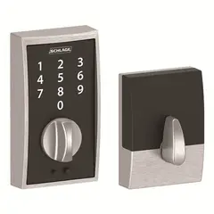 Schlage Residential BE375CEN626 Century Keyless Touch Deadbolt with 12287 Latch and 10116 Strike Satin Chrome Finish