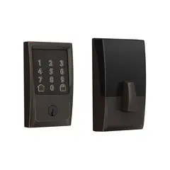 Schlage Residential BE489WBCCEN716 Century Encode Smart Wifi Deadbolt with 12351 Latch and 10116 Strike Aged Bronze Finish