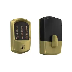 Schlage Residential BE489WBCGRW608 Greenwich Encode Smart Wifi Deadbolt with 12351 Latch and 10116 Strike Satin Brass Finish