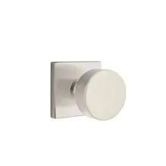 Emtek C5110ROUUS15 Round Knob 2-3/8" Backset Passage with Square Rose with CF Mechanism for 1-3/8" to 1-3/4" Door Satin Nickel Finish