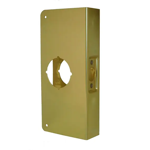 Don-Jo CW3PB Classic Wrap Around for Cylindrical Door Locks with 2-3/4" Backset and 1-3/8" Door Bright Brass Finish